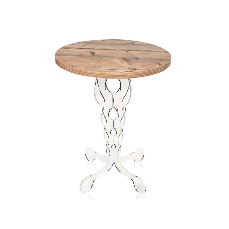 Mersin Pedestal Coffee Table, Wood, 60cm H x 50cm W x 50cm D
