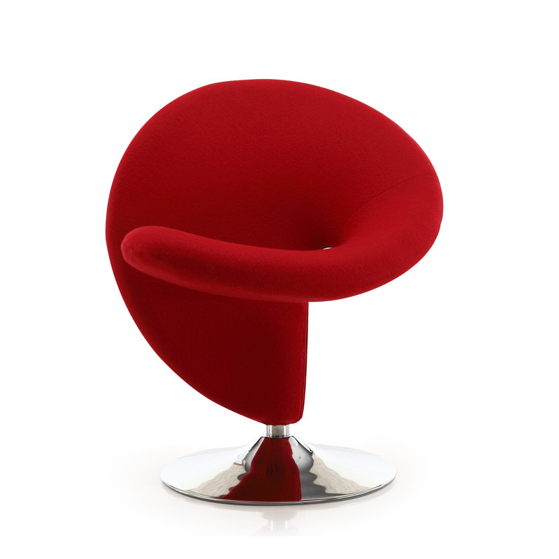 Edinburg Upholstered Swivel Accent Chair, Red