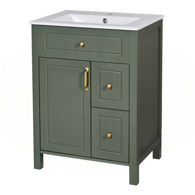 Meuble-lavabo luxueux avec lavabo en céramique et options de rangement intelligentes