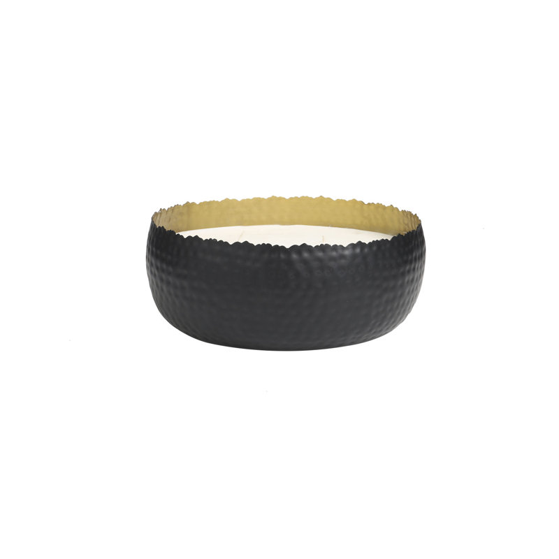 English Garden Scented Wide Hammered Scented Wax Melt with Metal Holder, Black