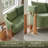 Modern Rounded Loveseat Sofa, Green Textured Fabric-124582048