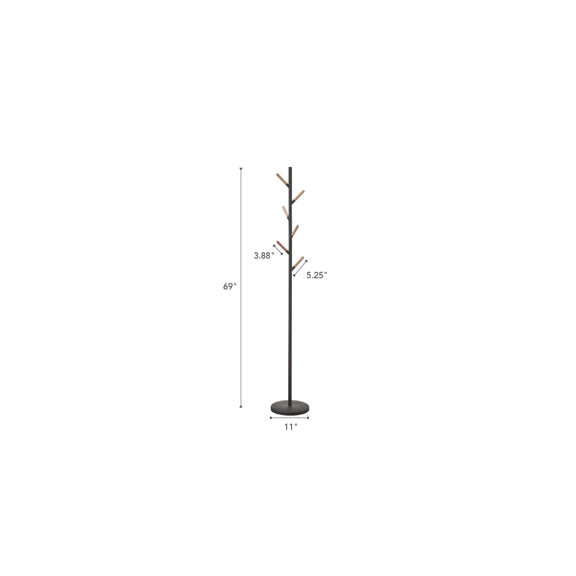 Yamazaki Home Coat Hanger, Steel, Weighted Base, Black