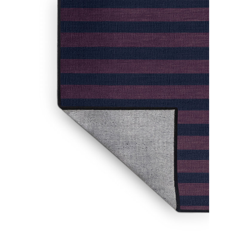 Tapis gris à rayures horizontales lavable à la machine, Carré 5 pi