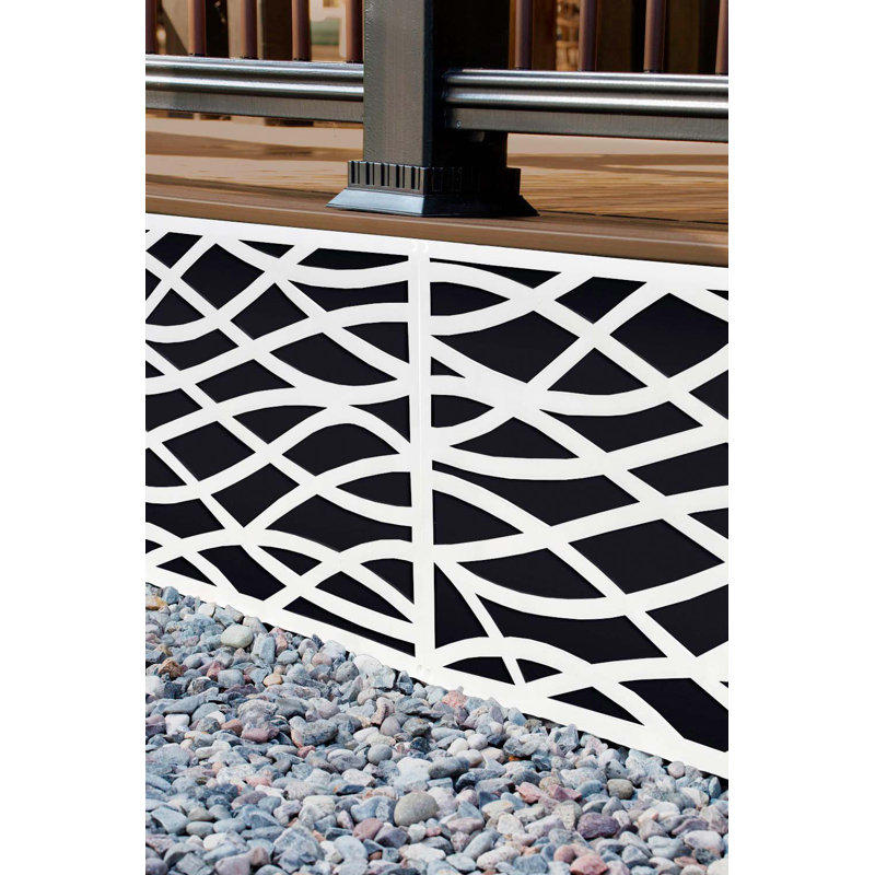 White Wave Decorative Privacy Lattice Panel 2ft x 4ft