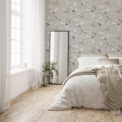 Sublime Kranes Floral Wallpaper