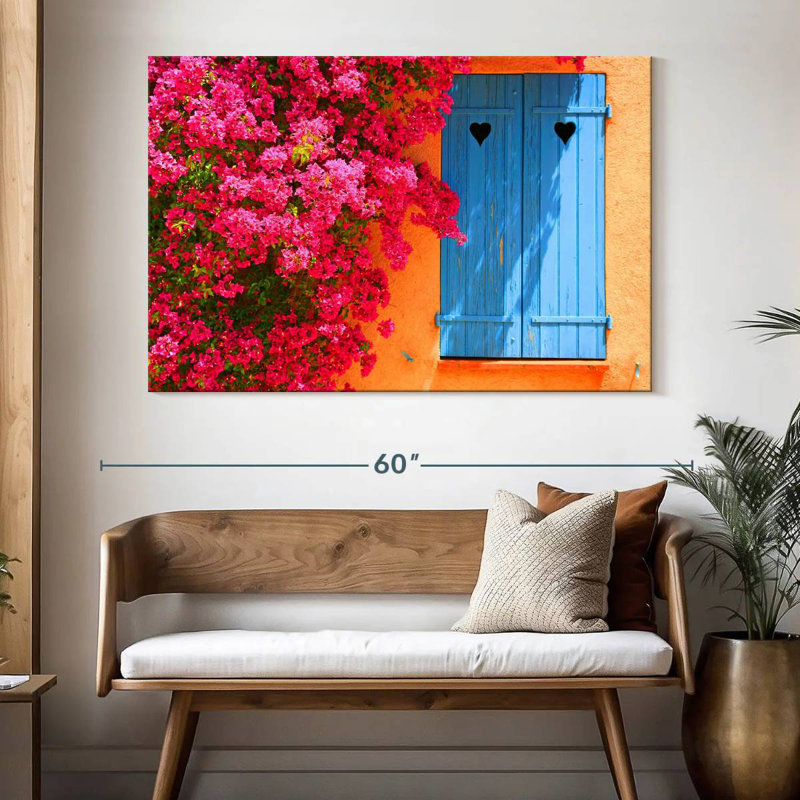 Lilie fenêtre avec des fleurs, H 34 po x l 51 po