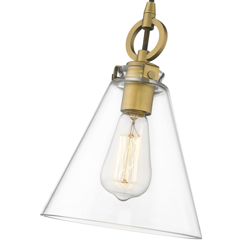 Luminaire suspendu 1 lumière Pays de Galles, Laiton frotté, H 121,5 po x l 8 po x P 8 po