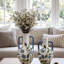 Vase amphore en céramique à motif floral, 18 x 18 x 32,5 cm, vase décoratif à double anse pour table