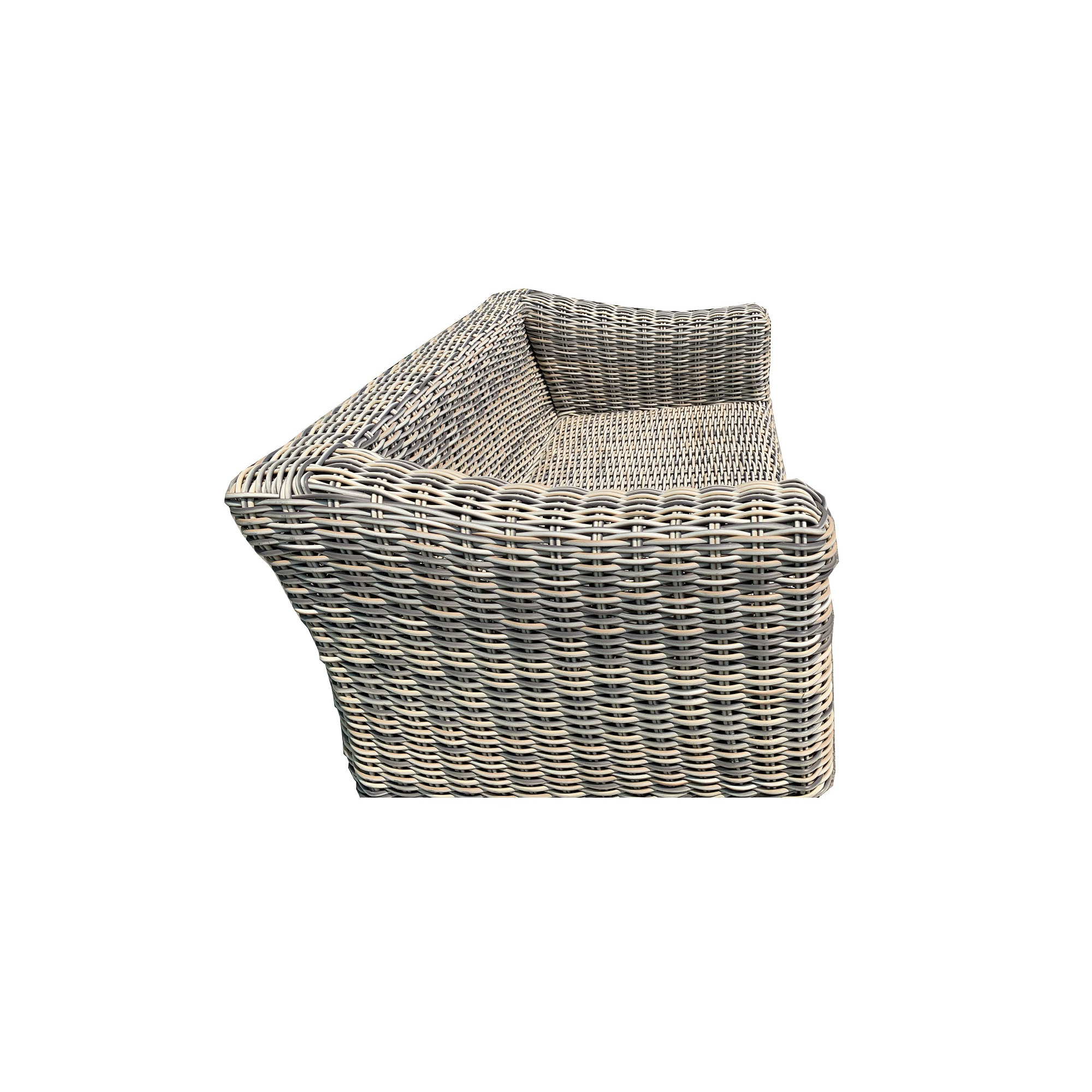 64.9'' Wide Wicker Loveseat with Cushions, Blue