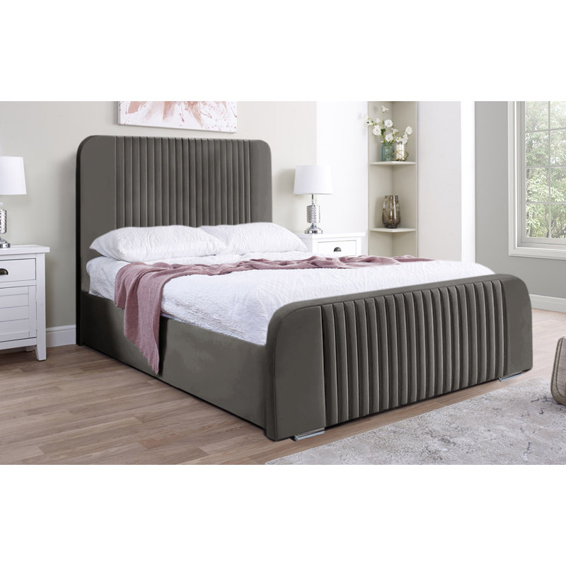 Bledi Upholstered Bed, Asphalt, Super King (6')