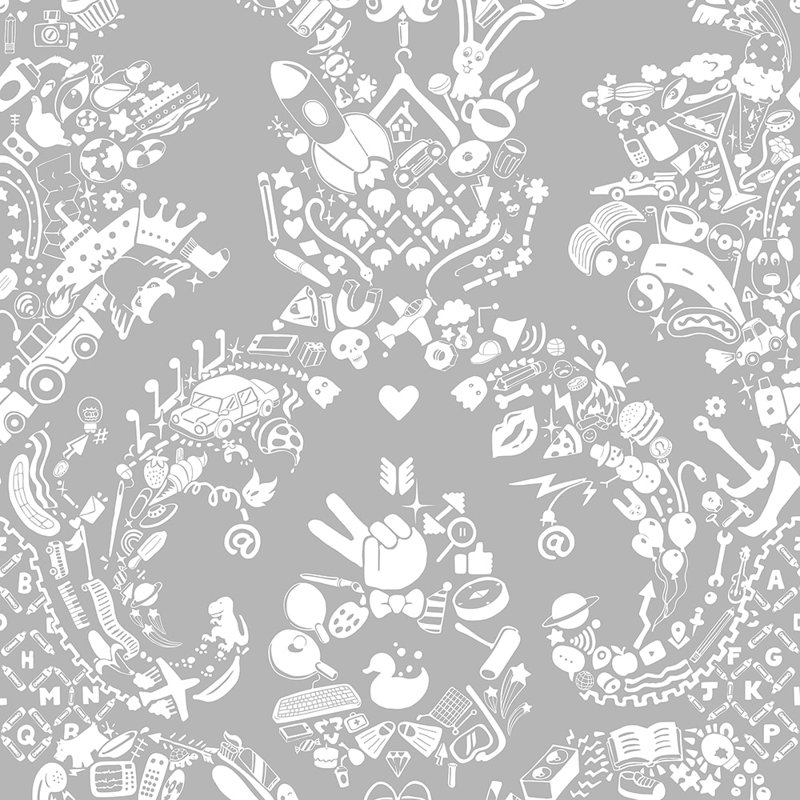 Jewett 10m x 52cm Matte Paste the Wall Wallpaper Roll, White/Grey