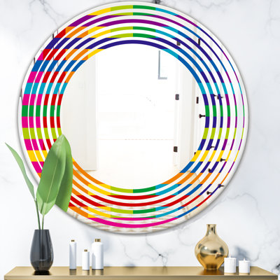 Miroir mural sans cadre à motif géométrique wave simple wave