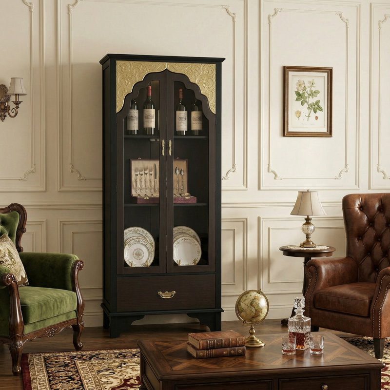 Christene Book Cabinet Storage Bookcase, Black