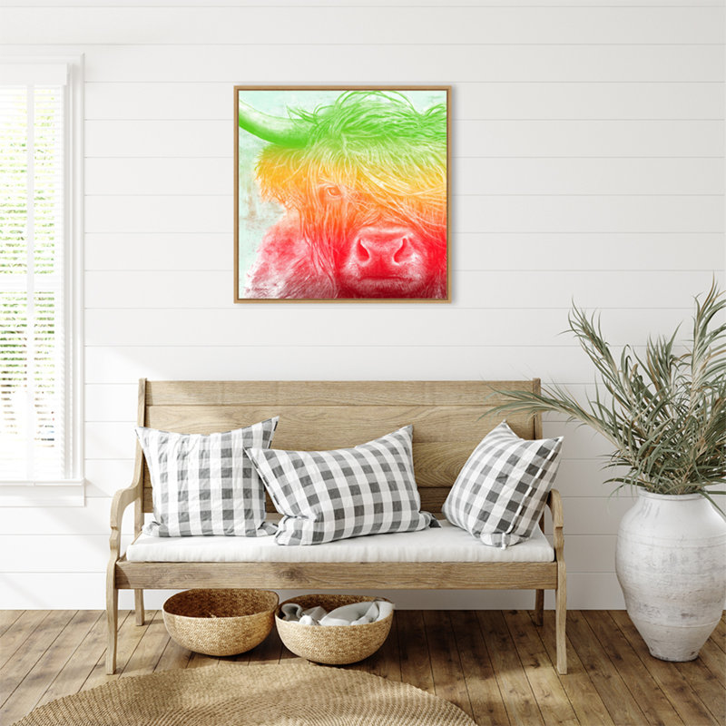Impression sur toile encadrée, "Bison norvégien" par Marie Elaine Cusson, H 30 po x l 30 po
