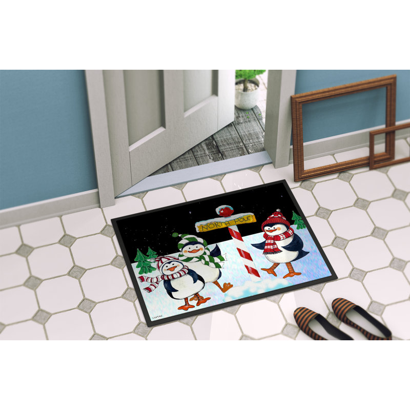 Margaretta Non-Slip Christmas Outdoor Doormat, Rectangle 1'6" x 2'3"