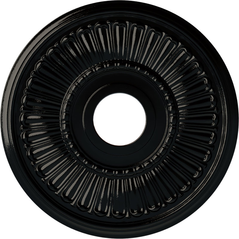 Endurathane Melonie Ceiling Medallion, 16"OD x 3 5/8"ID x 3/4"P (Fits Canopies up to 6 3/8"), Hand-Painted Black Pearl Finish