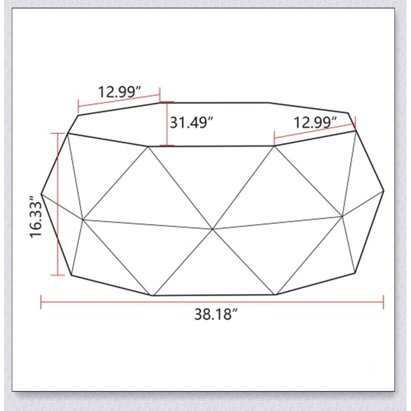 38"Three-dimensional Embossed Pattern Design American Retro Style Coffee Table, Tabletop