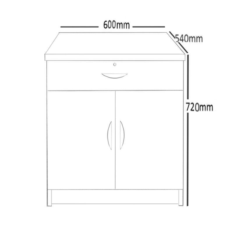 Brend 2 -Door 1 -Drawer Storage Cabinet, White