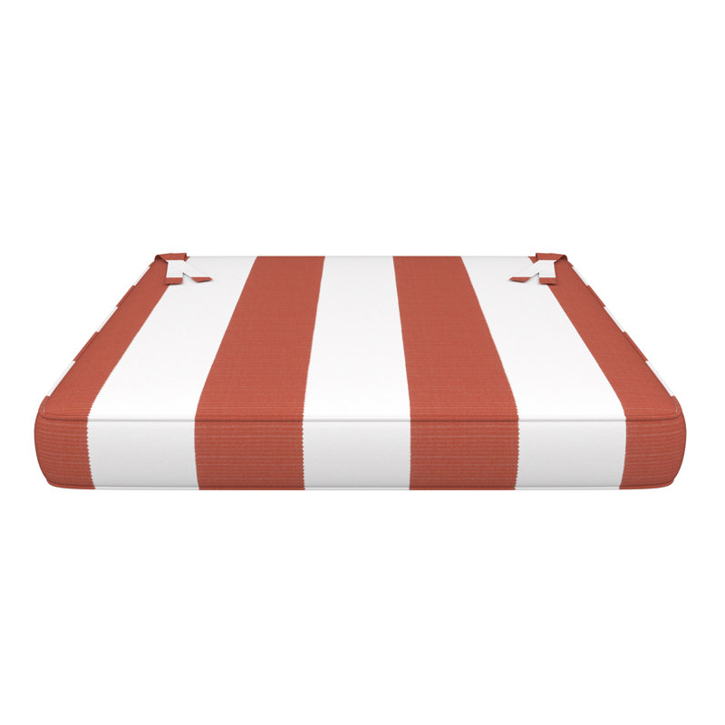 Sunbrella Indoor/Outdoor Dining Chair Cushion, 21" W x 19" D, Sunbrella® Refuge Coral