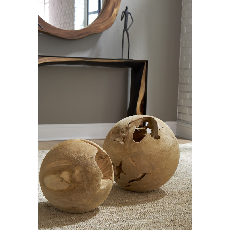 Teak Wood Ball Small Sculpture