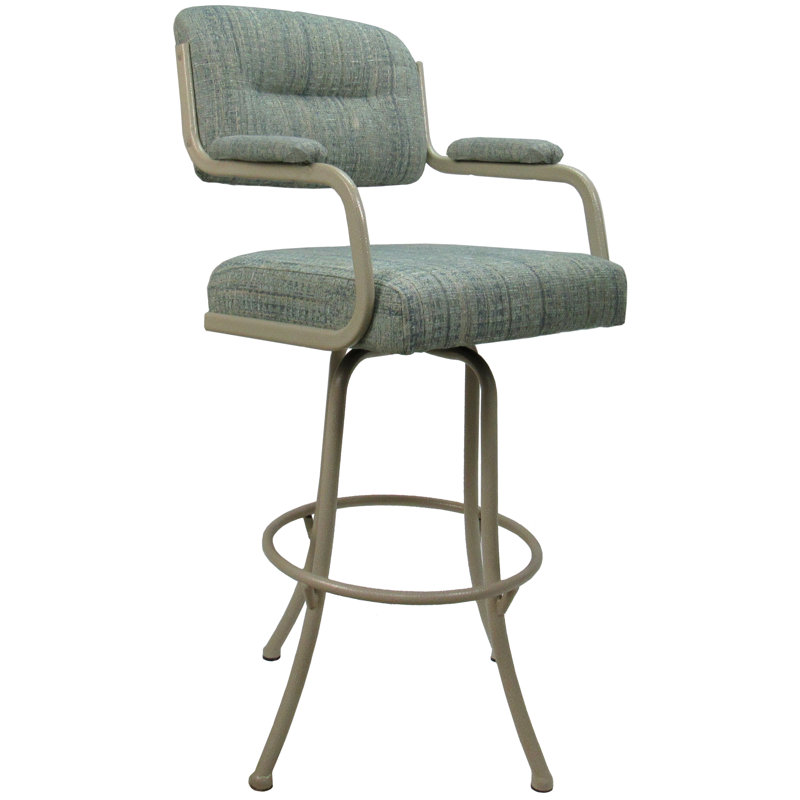 Tabouret de comptoir pivotant de 26 po Huba, Beige, Tabouret de comptoir (siège d'une hauteur de 26 p, Gris