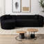 Canapé modulaire à dossier incurvé de 109,4 po, canapé en forme de L avec méridienne orientée vers la gauche et 2 coussins décoratifs, canapé en chenille pour salon et appartement, sans assemblage requis-2006659113-2006659119