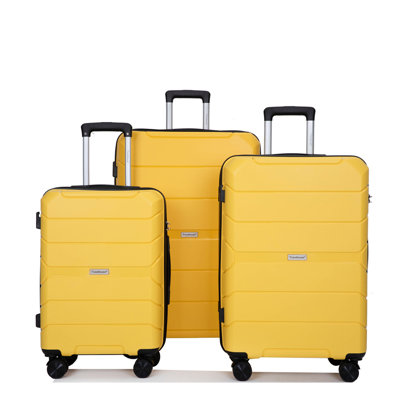 Ensemble de 3 valises à roulettes en plastique Hardshell