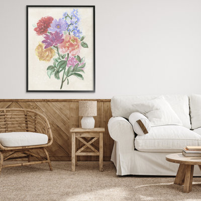Blooms On Parchment Framed Giclee, design by June Erica Vess