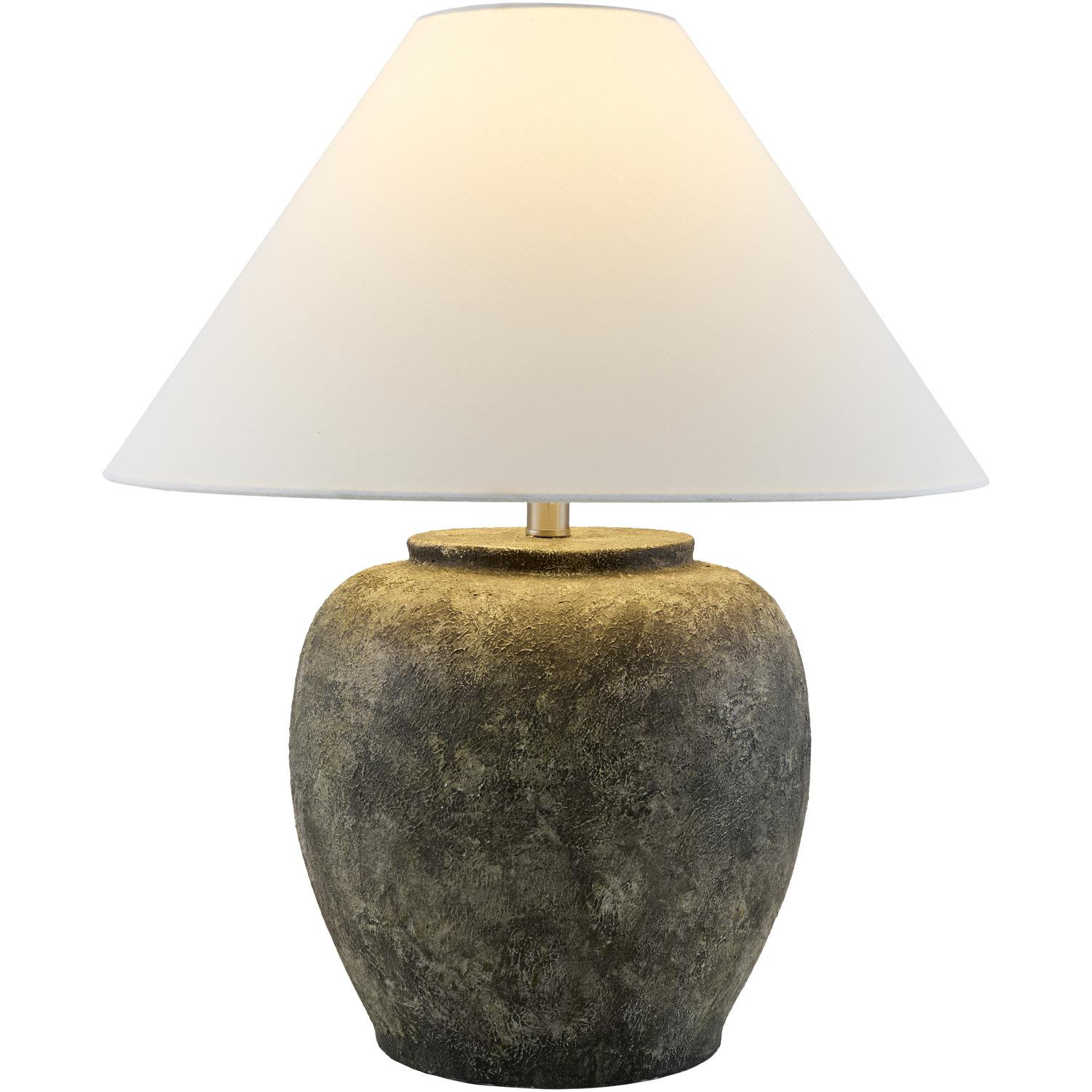 Concrete Table Lamp, White, Charcoal