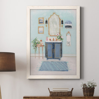 «Blue Bath II», peinture sur toile encadrée