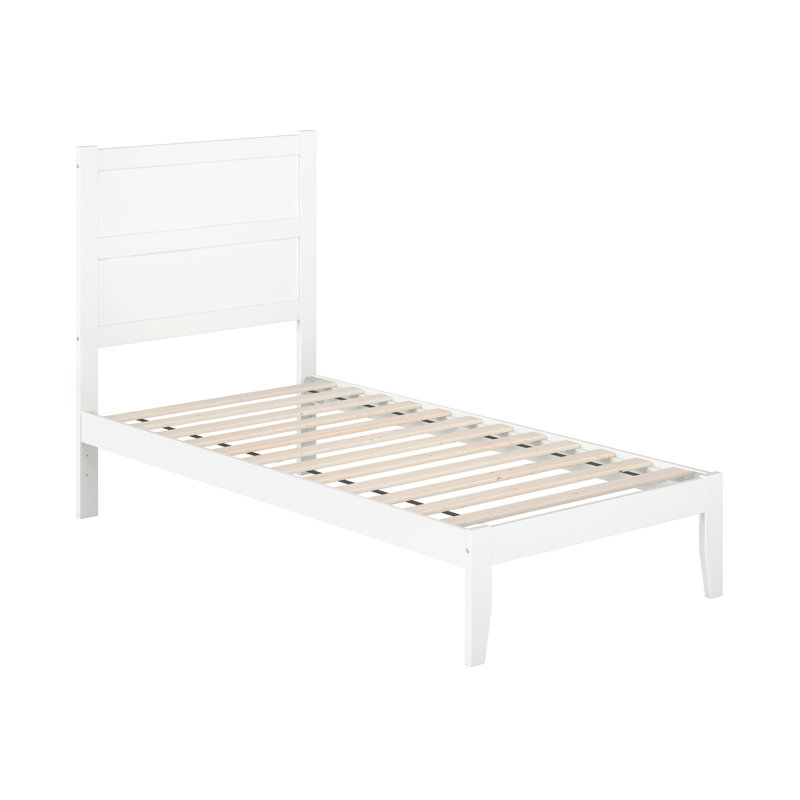  Teo Solid Wood Platform Bed, Twin, White