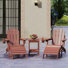 5 Pcs Hdpe Folding Adirondack Chairs Seating Group With Table And Ottoman