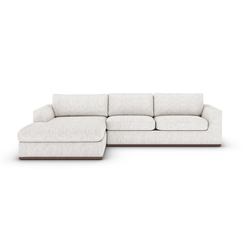 Colt Modular Chaise Sectional, Left Hand Facing, Aldred Silver Polyester Blend