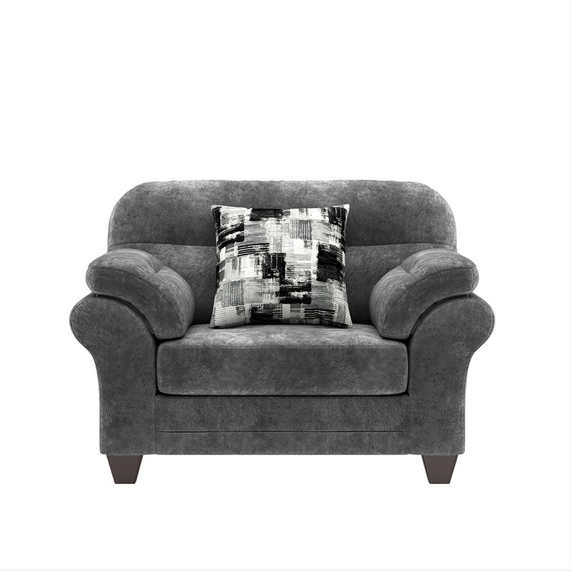 Fauteuil Daciano, Mélange de polyester gris foncé