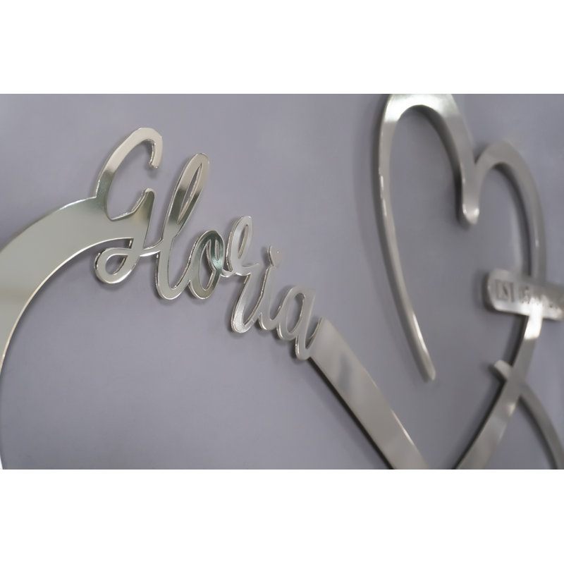 Décoration murale personnalisée en métal cœur et infini en métal pour la Saint-Valentin ou un cadeau de mariage, Oui