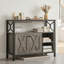 45.3" Buffet Cabinet With Storage, Farmhouse Kitchen Sideboard Cabinet With 2 Doors, Adjusatable Shelf, Coffee Bar Cabinet With Wine Glass Rack For Living Room-127667194