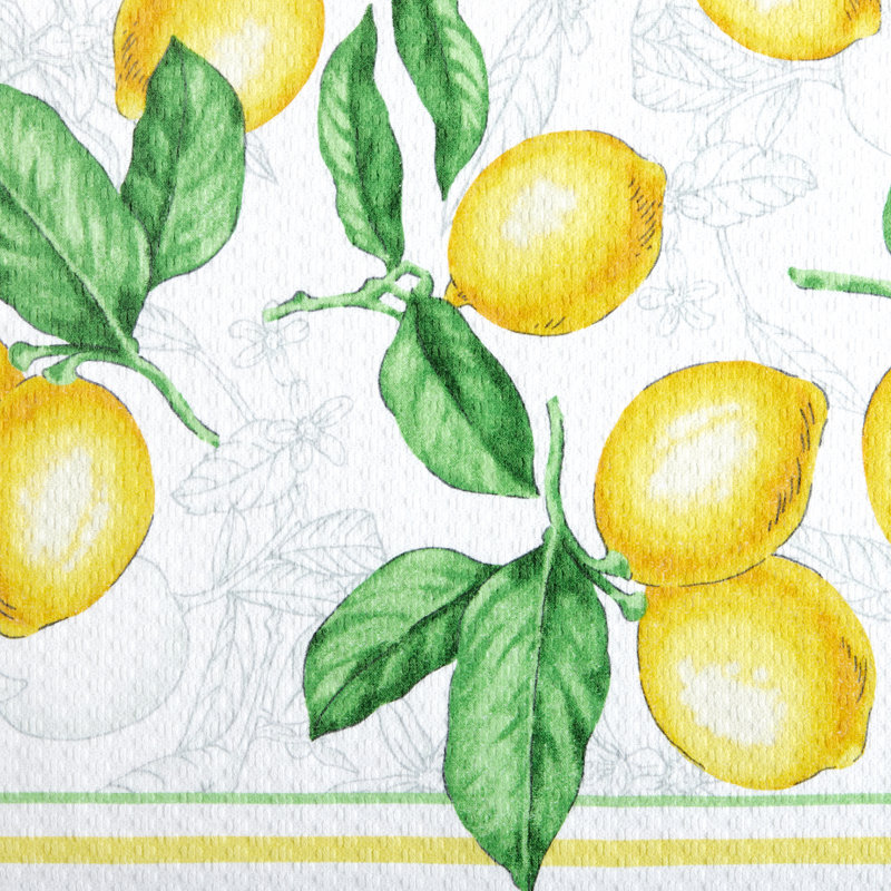 Lemon Print Cotton Kitchen Towel and Mitt Set, 4-Pack