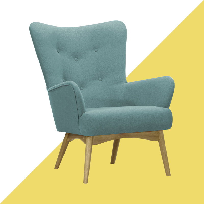 Holli Upholstered Wingback Chair, Hamilton Teal
