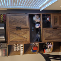 Straun Kitchen Pantry with Farm Doors and Microwave Shelf Laurel Foundry Modern Farmhouse