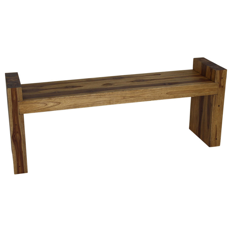 Banc en bois massif Harragan, H 19 po x l 48 po x P 12 po, Noyer
