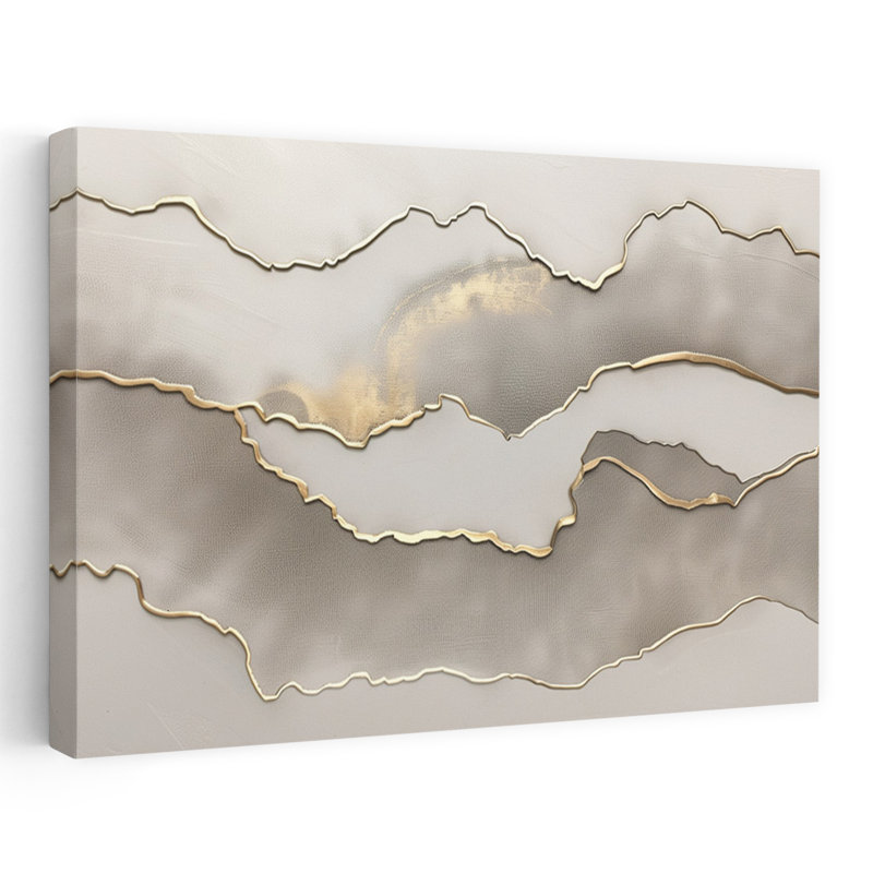 Art contemporain contemporain de montagne, H 32 po x l 48 po
