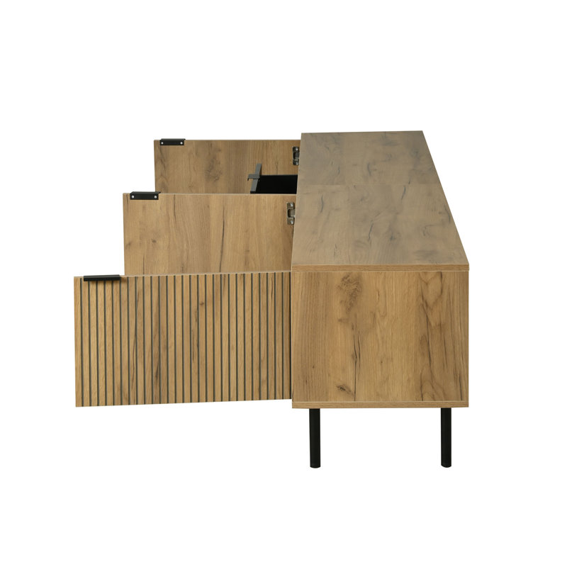Unfinished TV Stand for TVs up to 85" with Fireplace Included