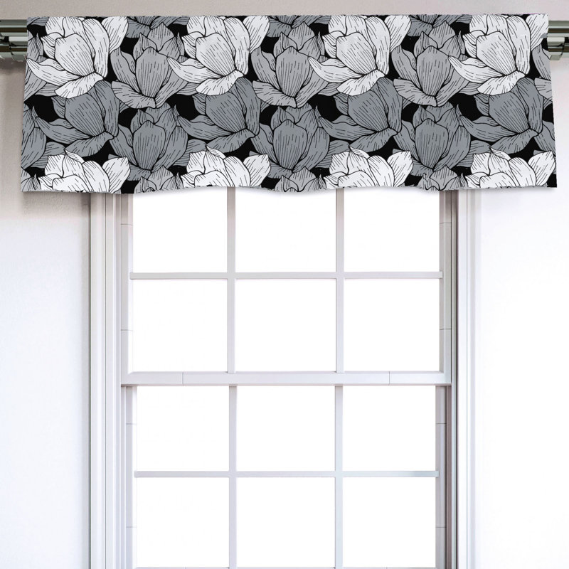 Sateen Floral Ruffled Window Valance