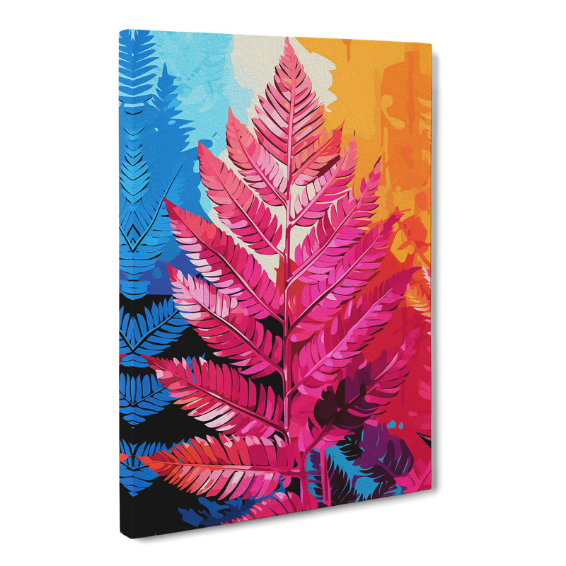 Fern Leaf Pop - Wrapped Canvas Print, 50cm H x 35cm W x 3cm D
