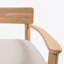 Fauteuil club en bois d'acacia avec coussin de siège, ensemble de 2