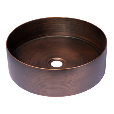 Lavabo de salle de bain vasque circulaire en acier inoxydable