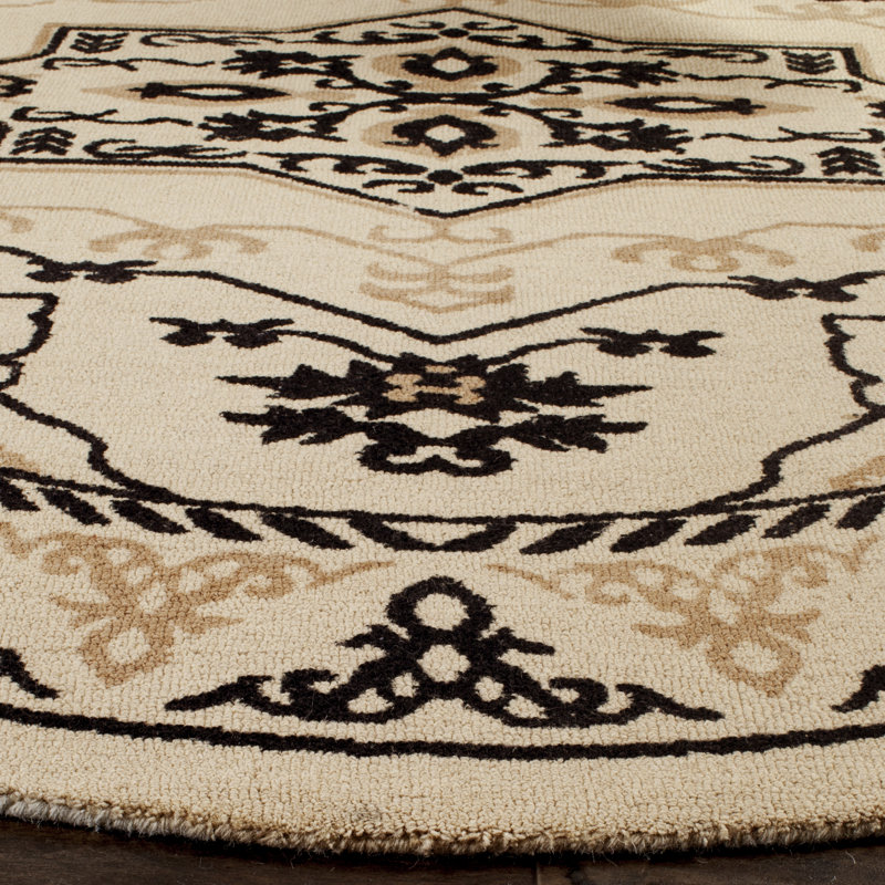 Restoration Vintage Hand Tufted Wool Oriental Rug, Round 6'