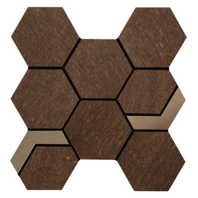 Native Rock 3.5" X 3.5" Porcelain Metal Look Tile Hexagon Mosaic Sheet