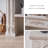 Beige Solid Wood Freestanding Fireplace