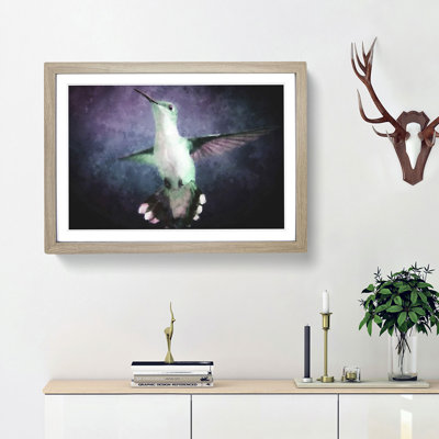 Hummingbird Bird in Flight - Picture Frame Painting Print